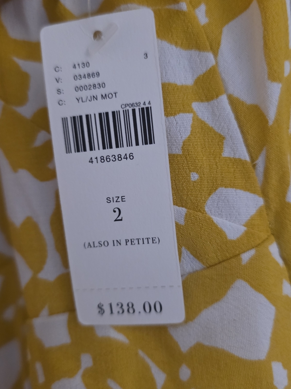 Maeve By Anthropologie Yellow & White Abstract Wide-Leg Jumpsuit - Picture 4 of 7